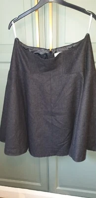Nicole Fahri Pure Wool & cashmere Full Circle Skirt Uk 12 Breathtaking Grey Blk  - Image 1 of 4