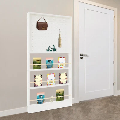 Estantería detrás de la puerta estantería para niños pequeños estantería y tablero de clavijas gabinete de almacenamiento para juguetes y libros Foto 1 de 4