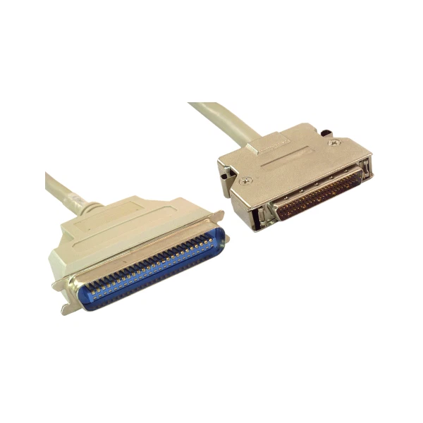 6ft High Speed SCSI-2 II (HPDB50) Male METAL SHELL to Centronics 50 Male Cable - Image 1 of 1