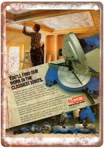 Vintage 1987 Ryobi Tools Miter Saw Ad Reproduction Metal Sign Z414 - Picture 1 of 1