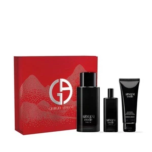 Giorgrio Armani Code Parfum Set Rechargeable Spray 4.2 + 2.5 Oz Shower Gel + 0.5 - Picture 1 of 2