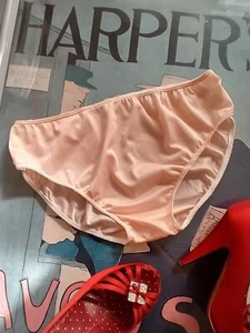 1960's vintage peachy pink all satin nylon bikini panties - SMALL - Picture 1 of 6
