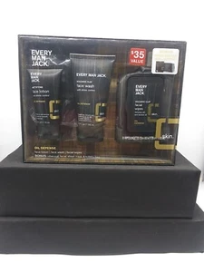Every Man Jack Skin Gift Kit Oil Defense Face Lotion Face Wash Facial Wipes. NEW - Picture 1 of 15