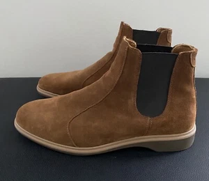 Amberjack Grizzled Brown Italian Suede Chelsea Boots Men'S 9.5 Retail $199, NWOT - Picture 1 of 6