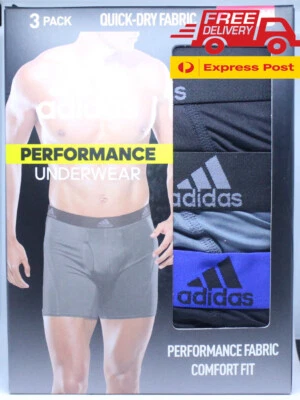 100% Genuine 3pk Adidas Men's Boxer Multi Underwear FREE EXP Shipping - image 1 of 4
