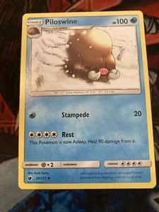 Piloswine Uncommon - 20/111 SM Crimson Invasion NM - Picture 1 of 2
