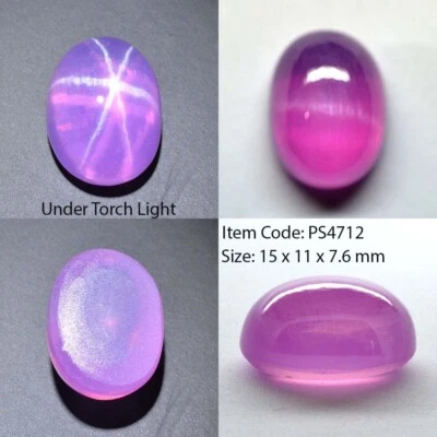 14 Ct 15x11 MM Oval Pink Star Sapphire 6 Rays Lab Created Corundum PS4712 - Image 1 of 4
