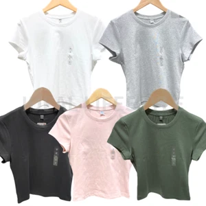 Camiseta UNIQLO Mini Manga Corta S-3XL 5Colores Ajustada Elastizada Mujer 465760 Nueva con Etiquetas - Imagen 1 de 19
