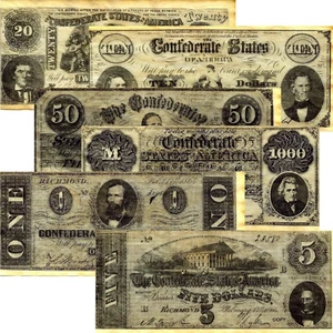 Confederate Currency Set A, B, C, & D - Picture 1 of 8