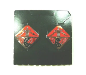 US Army 124th Signal Battalion, unit crest, DI, DUI, hallmarked G-23, set of 2 - Picture 1 of 1
