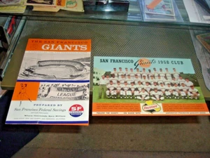 1958 San Francisco Giants Baseball Flyer and Team Picture with Willie Mays - Picture 1 of 8