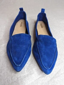 ALDO Blue Suede Flats Slide On Women's Size 7 Shoes - Picture 1 of 8