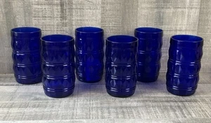 Vintage Kobaltblau MCM Glas Becher Francesinho Brazil Set 6 Trinkgläser - Bild 1 von 7