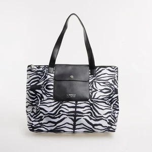 NUEVO BOLSO DE MANO CAVALLI CLASE BLANCO Y NEGRO CEBRA ANIMAL PRINT - Imagen 1 de 8