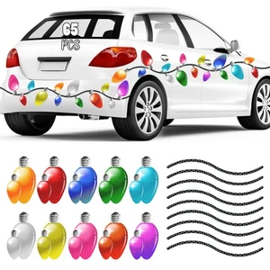 65 Pcs Christmas Car Reflective Bulbs Magnets Decorations, 40 Christmas Refri... - Bild 1 von 9