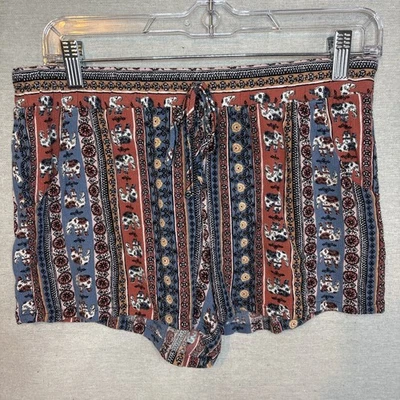 Women's Bebop Elastic Waist Pull On Shorts Size Medium Multicolor Pockets Cute - Image 1 of 4