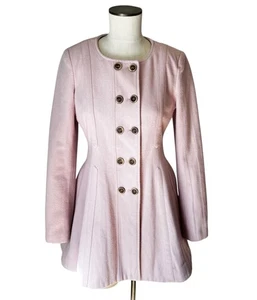 Abrigo Anthropologie Elevenses Parker Pea - Mezcla de Lana Peplum Rosa Pétalo Retro Talla 4 - Imagen 1 de 12