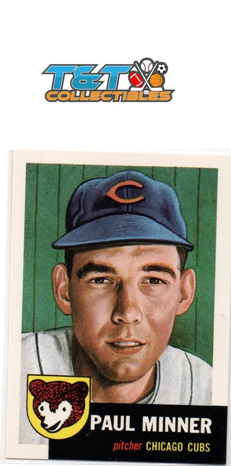 Paul Minner 1991 Topps Archives 1953 #92 Chicago Cubs 17a - Image 1 of 1