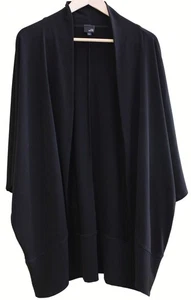 Lisa Bayne ARTFUL HOME Echo Matte Jersey DOLMAN SLEEVE CARDIGAN Black SZ L - Picture 1 of 4