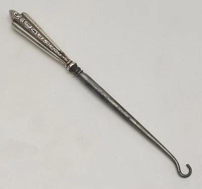 Sterling Silver & Steel Button Hook Birmingham William Devenport 1897 - Image 1 of 4