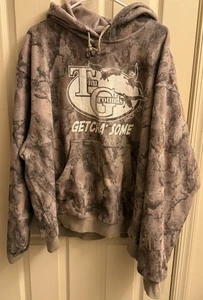Vintage Tim Grounds "Getcha' Some" Camouflage Hoodie Sweatshirt 2XL Natural Gear - Bild 1 von 5