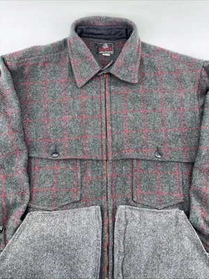 vintage JOHNSON WOOLEN MILLS wool coat 48R mackinaw MALONE hunting jacket 1960s - Image 1 of 4