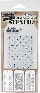 Stampers Anonymous THMST030 Tim Holtz Mini Layered Stencil Set 3/Pkg-Set - Picture 1 of 2