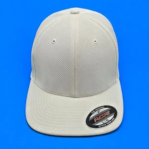 Flexfit LG/XL Blanco Exterior Sombrero Piqué Malla Fresco Seco Deportes Rendimiento Gorra LEER - Imagen 1 de 18