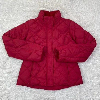 Chaqueta Eddie Bauer Mujer S Roja Premium 700 Plumón Relleno Acolchado Puffer Cremallera Completa Foto 1 de 4