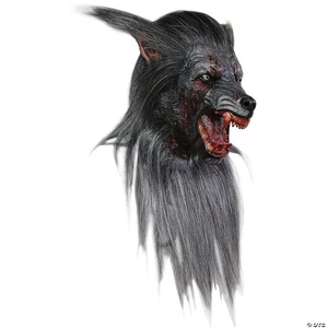 Máscara de lobo negro para adultos - Máscara de terror de Halloween accesorio de disfraz de terror - Imagen 1 de 4