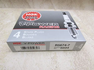 4 PACK NGK V-Power (5034) R5674-7 Racing Spark Plug, Made In Japan - Foto 1 di 2