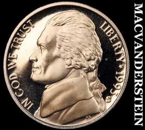 1993-S Jefferson Nickel - Choice Gem Proof  Lustrous  No Reserve  #F9779 - Picture 1 of 2