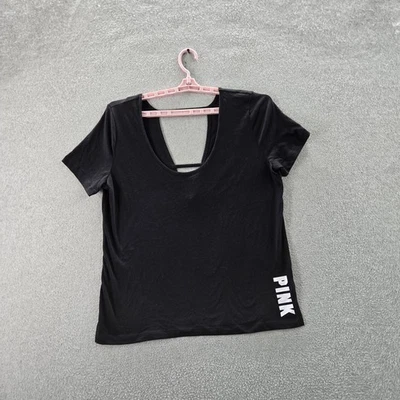 ROSA Victoria's Secret Mujer Camisa L Negra Cuello Redondo Pullover Foto 1 de 4