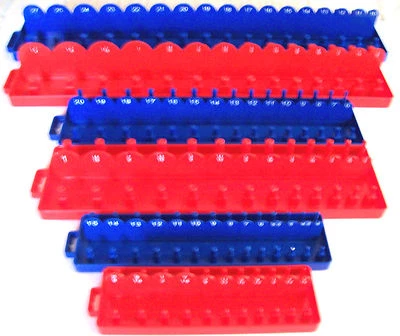 168pc GOLIATH INDUSTRIAL SOCKET TRAY RACK RAIL HOLDERS RED/BLUE DEEP SHALLOW - Image 1 of 4