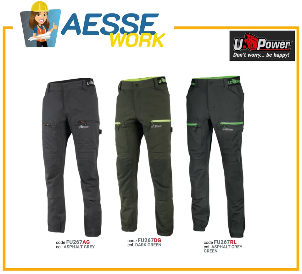 UPOWER PANTALONI DA LAVORO UOMO INVERNALI U-POWER HORIZON | VESTIBILITÀ JOGGING - Immagine 1 di 1