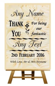 Roses Thank You Bridesmaid Maid Of Honour Page Boy Usher Best Man Wedding Sign - Picture 1 of 8