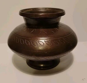1700 s Ancient Solid Copper Floral Fine Mughal Period Holy Water Pot Kalash Lota - Picture 1 of 15