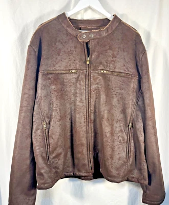 Men’s XXL Vintage? Motorcycle Jacket Faux Suede and Fur Lightweight - Image 1 of 4