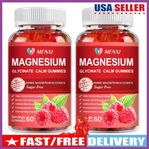 Magnesium Glycinate Gummies High Strength 600mg Stress & Anxiety Relief 60PCS - Picture 1 of 10