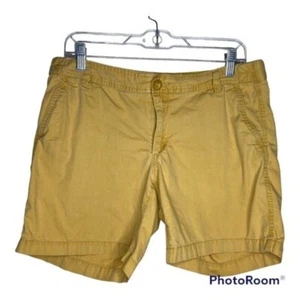 Eddie Bauer Shorts Women's 8 Yellow Cotton Outdoor Bermuda - Picture 1 of 5