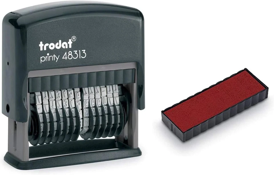 Trodat .125" x 1.3" 13-Digit Self-Inking Numberer Rubber Stamp -Non Customizable