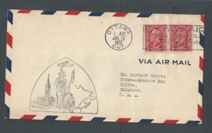 1932 Ottawa Canada First Flight to Bradmore Bay Thence to Oilton Ok - Picture 1 of 1