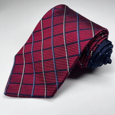 Corbata Tommy Hilfiger Repp de seda para hombre a rayas roja blanca azul hecha en EE. UU. Foto 1 de 4