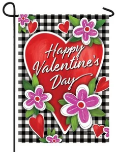 Gingham Valentine Garden Flag - Picture 1 of 1