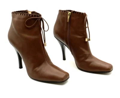 JIMMY CHOO коричневый патент лодыжки загрузки маленький блок каблук 42 ЕС 10 США - Изображение 1 из 4