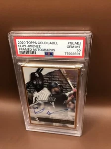2020 Topps Gold Label Eloy Jimenez Framed Auto #GLA-EJ White Sox PSA 10 GEM - Picture 1 of 3