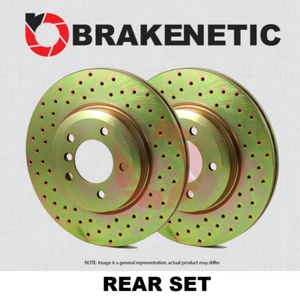 REAR SET BRAKENETIC Sport Cross Drilled Brake Disc Rotors BNS35027.CD - Picture 1 of 2