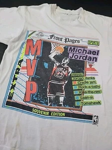 Vintage 1991 Michael Jordan Front Page MVP Tee, Single Stitch, M, 19x28", Rare - Picture 1 of 16