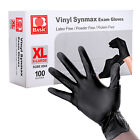 Lot 200-2000pcs Black Vinyl Gloves Powder Free Latex & Nitrile Free Size L Xl