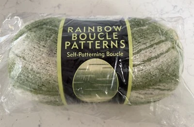 JO-ANN SENSATIONS RAINBOW  BOUCLE Yarn Green/Cream 11 Oz 853 Yards - Image 1 of 4